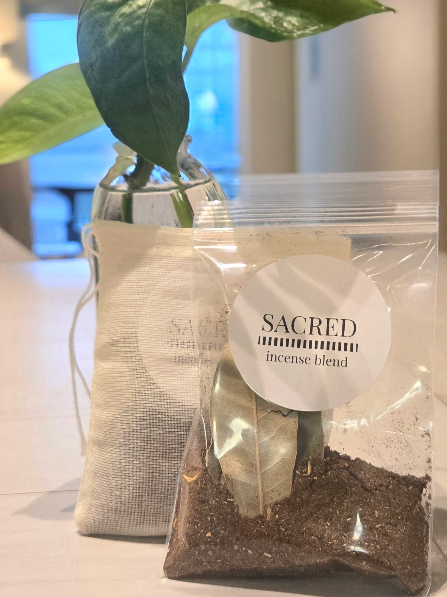 Letting go can be hard. Burning incense is an ancient practice helping us connect to the Divinity Within. Sacred is an herbal blend designed to protect and release us from the chains we've designed.